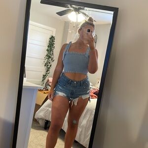 Powder Blue Crop Top